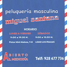 Peluquería Caballero Miguel Santana tarjeta de datos de peluquería